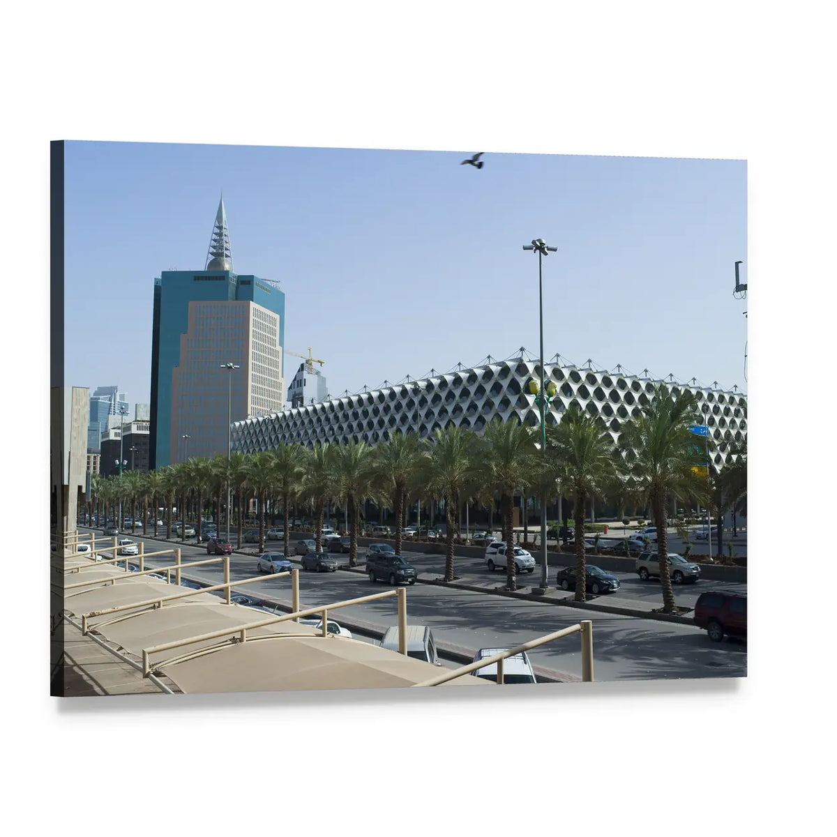 King Fahad National Library Canvas Wall Art, single panel gallery wrapped canvas, angled product view