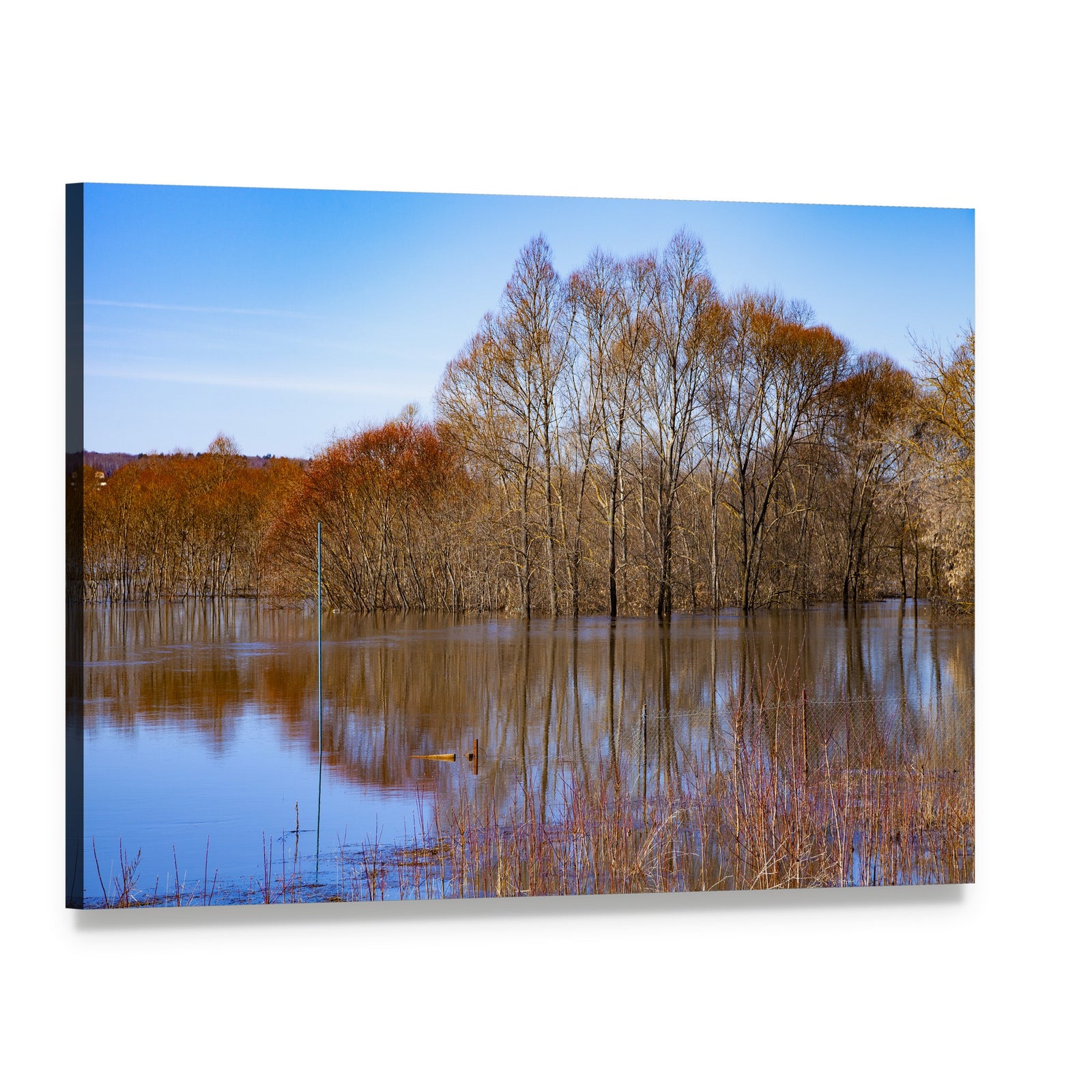 Flood on River Oka Canvas Wall Art, single panel gallery wrapped canvas, angled product view
