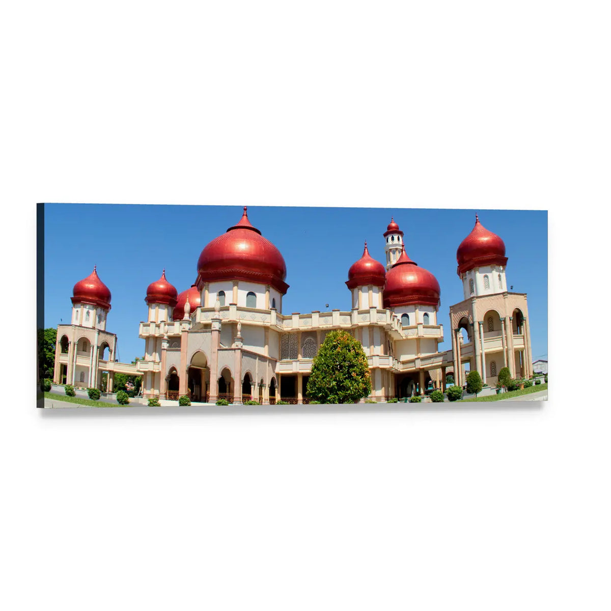 Baitul Makmur Meulaboh Mosque Panoramic Canvas Wall Art, single panel gallery wrapped canvas, angled product view