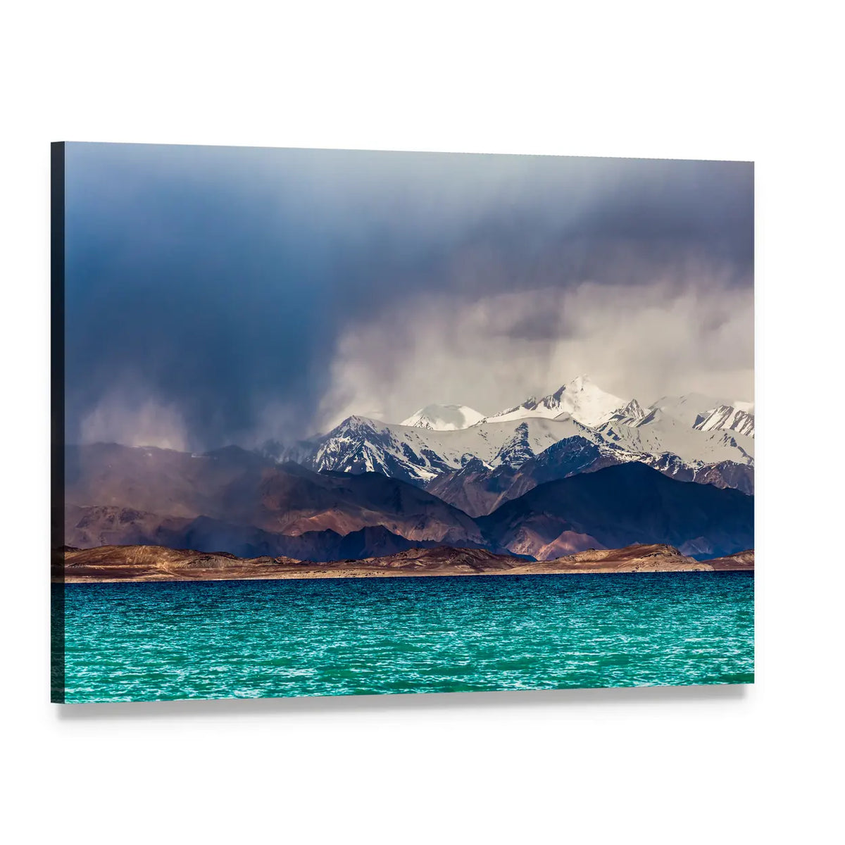 Karakul Lake in Pamir Tajikistan Canvas Wall Art, single panel gallery wrapped canvas, angled product view