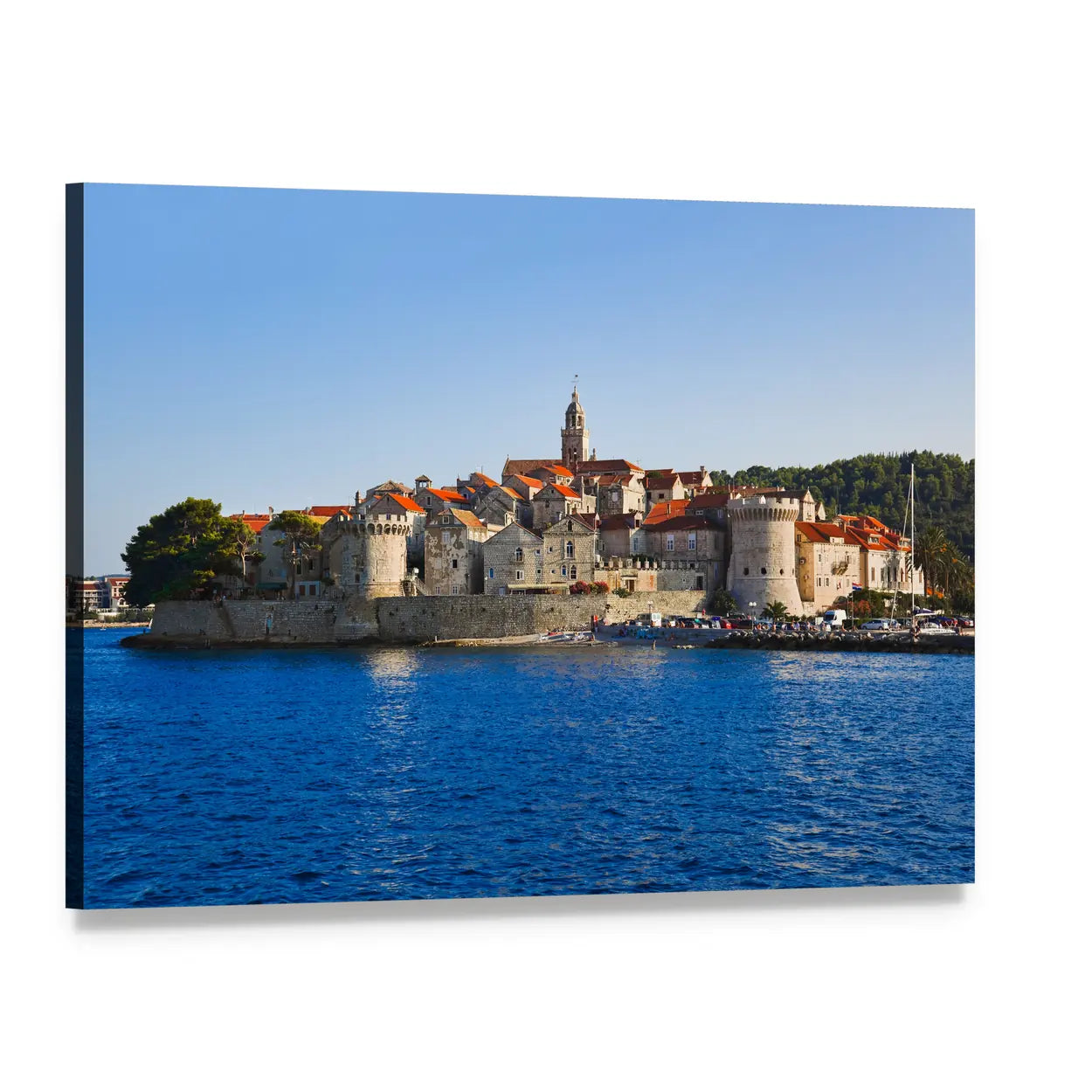 Korcula Town, Croatia Canvas Wall Art, single panel gallery wrapped canvas, angled product view
