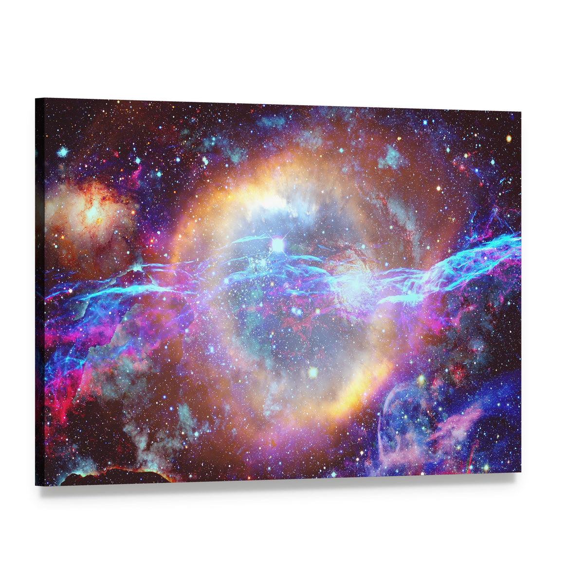 Galaxy and Nebula Canvas Wall Art, single panel gallery wrapped canvas, angled product view