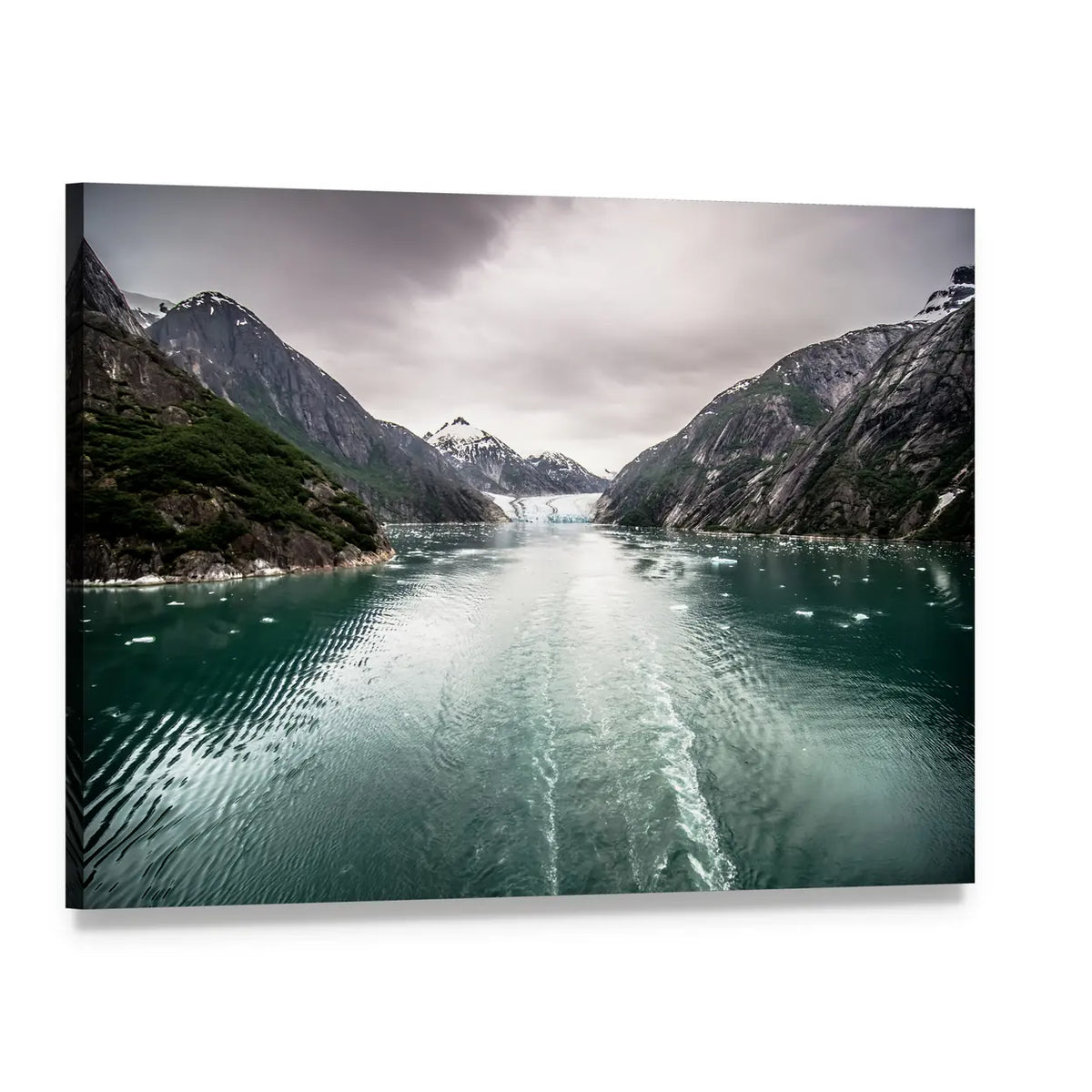 Tracy Arm Fjord, Alaska Glacier and Floating Ice Canvas Wall Art, single panel gallery wrapped canvas, angled product view