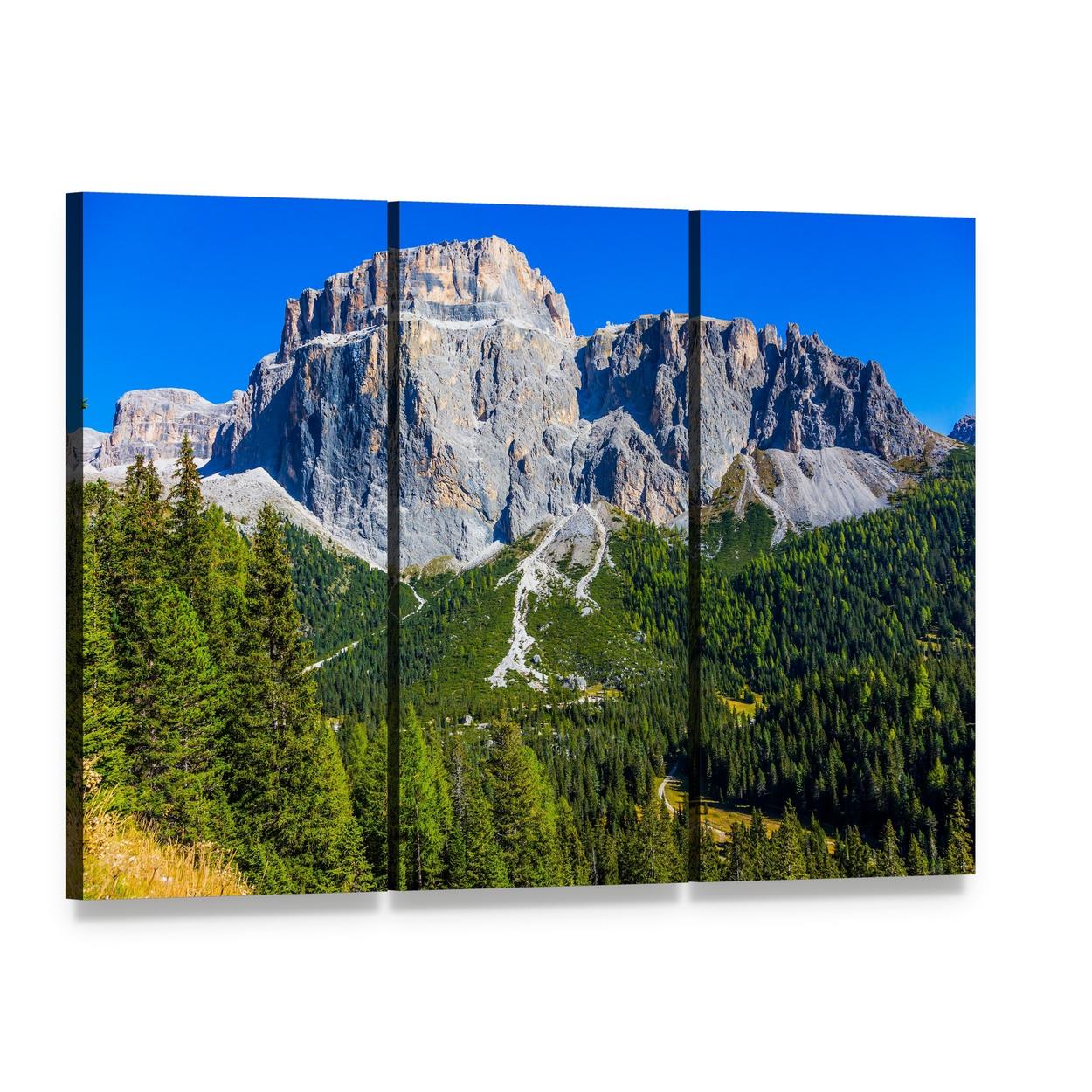 Colossal White Rocks Canvas Wall Art, 3 panel 3 Horizontal layout gallery wrapped canvas set, angled product view