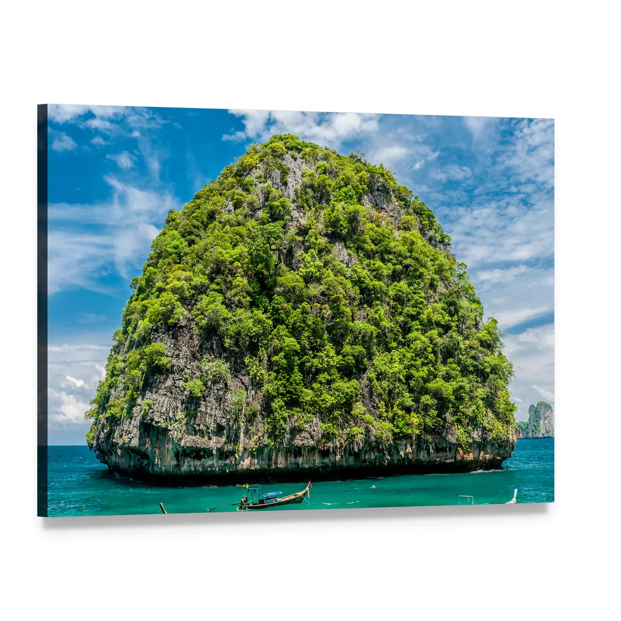 Rocky Island in Thailand Canvas Wall Art, single panel gallery wrapped canvas, angled product view
