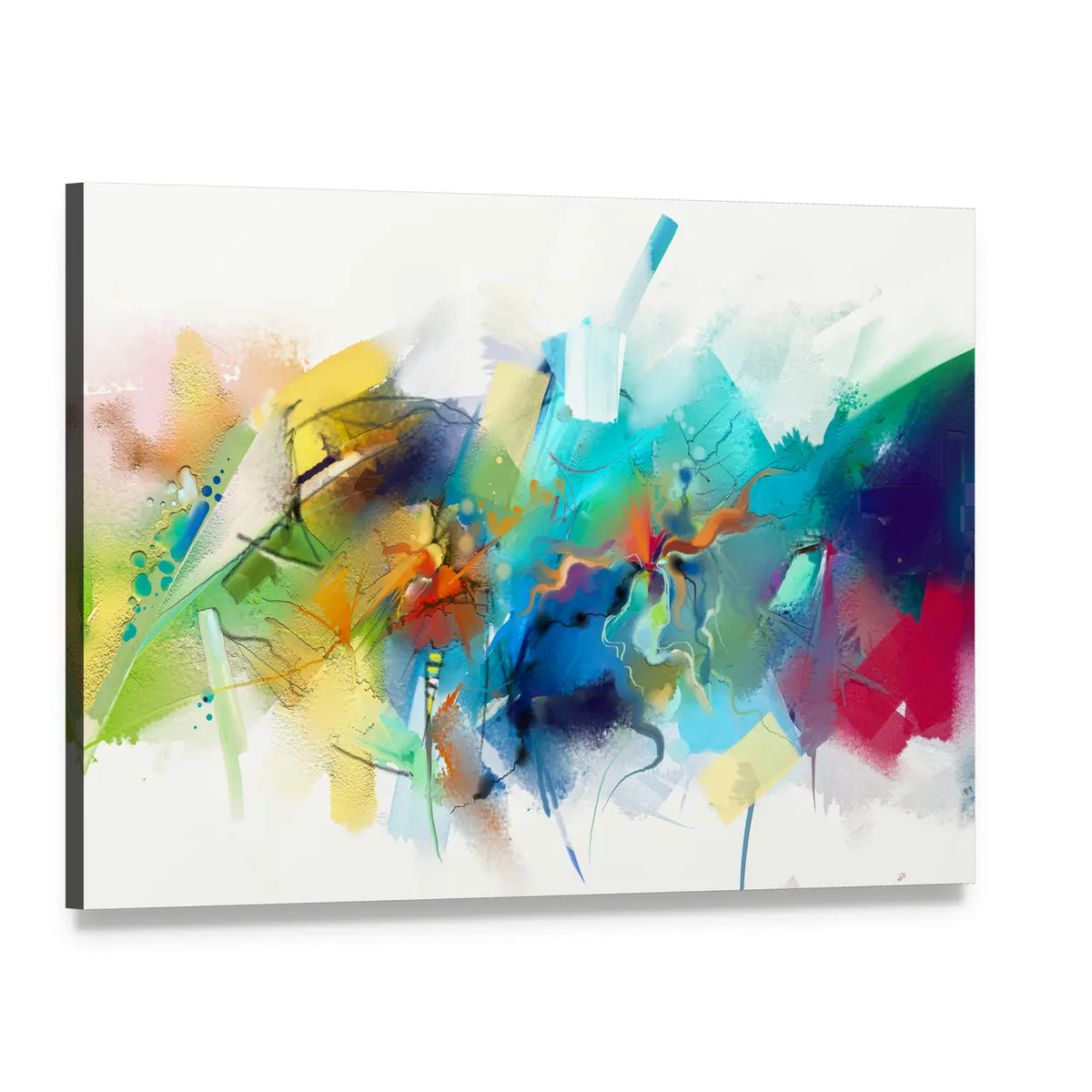 Hand-drawn Abstract Brushstrokes Canvas Wall Art, single panel gallery wrapped canvas, angled product view