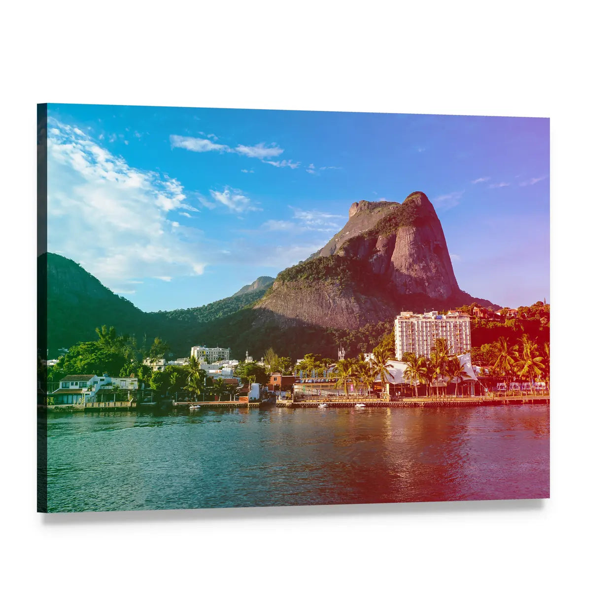 View of Gavea Stone Canvas Wall Art, single panel gallery wrapped canvas, angled product view