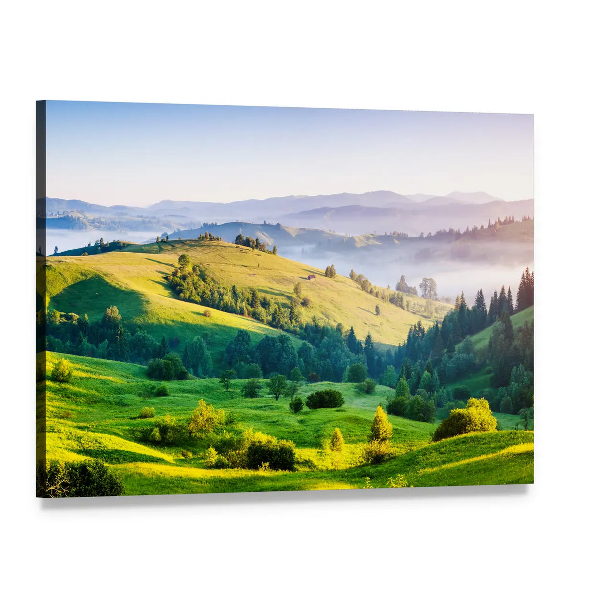 Rolling Countryside Farm in Ukraine Canvas Wall Art, single panel gallery wrapped canvas, angled product view