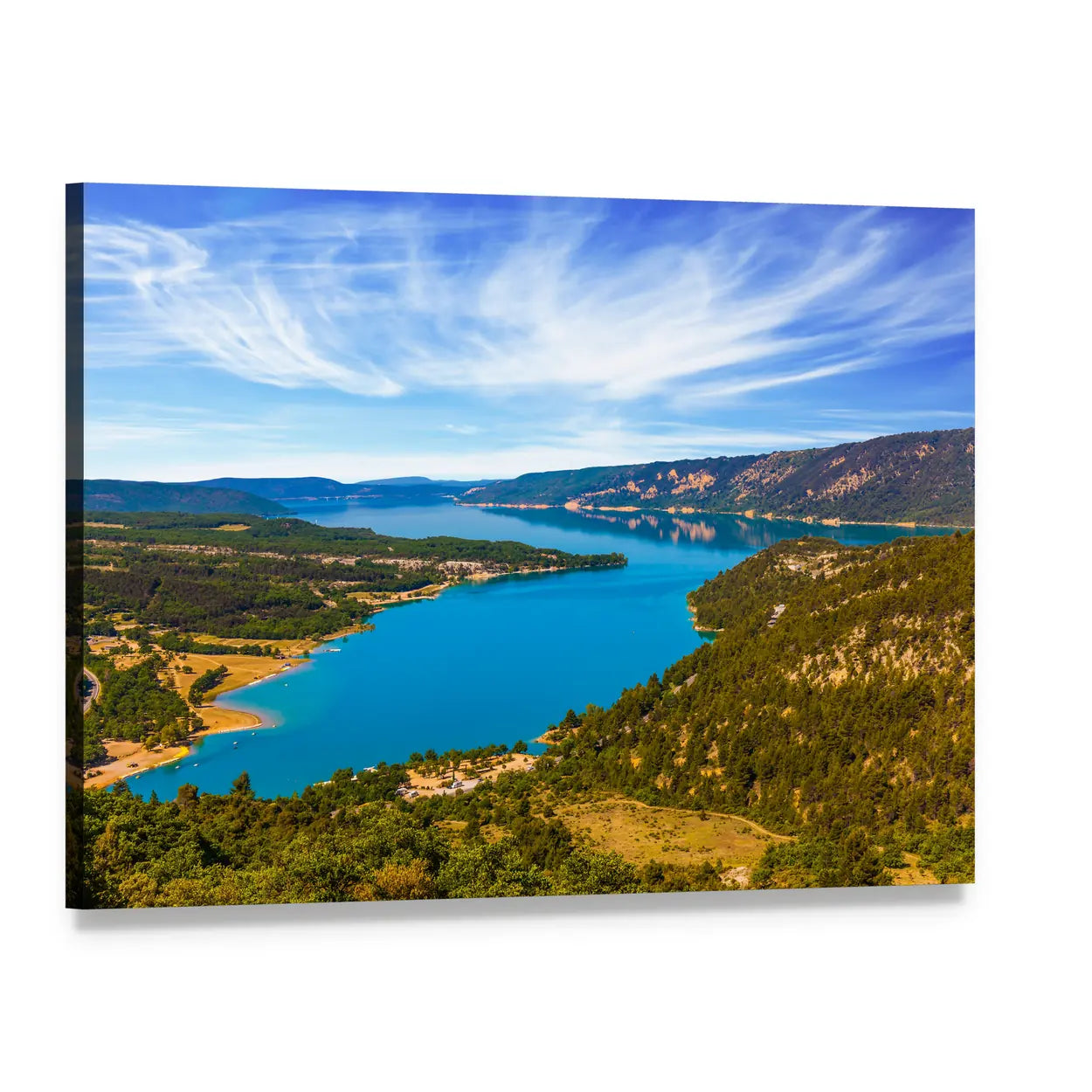 Verdon River Valley, France Canvas Wall Art, single panel gallery wrapped canvas, angled product view