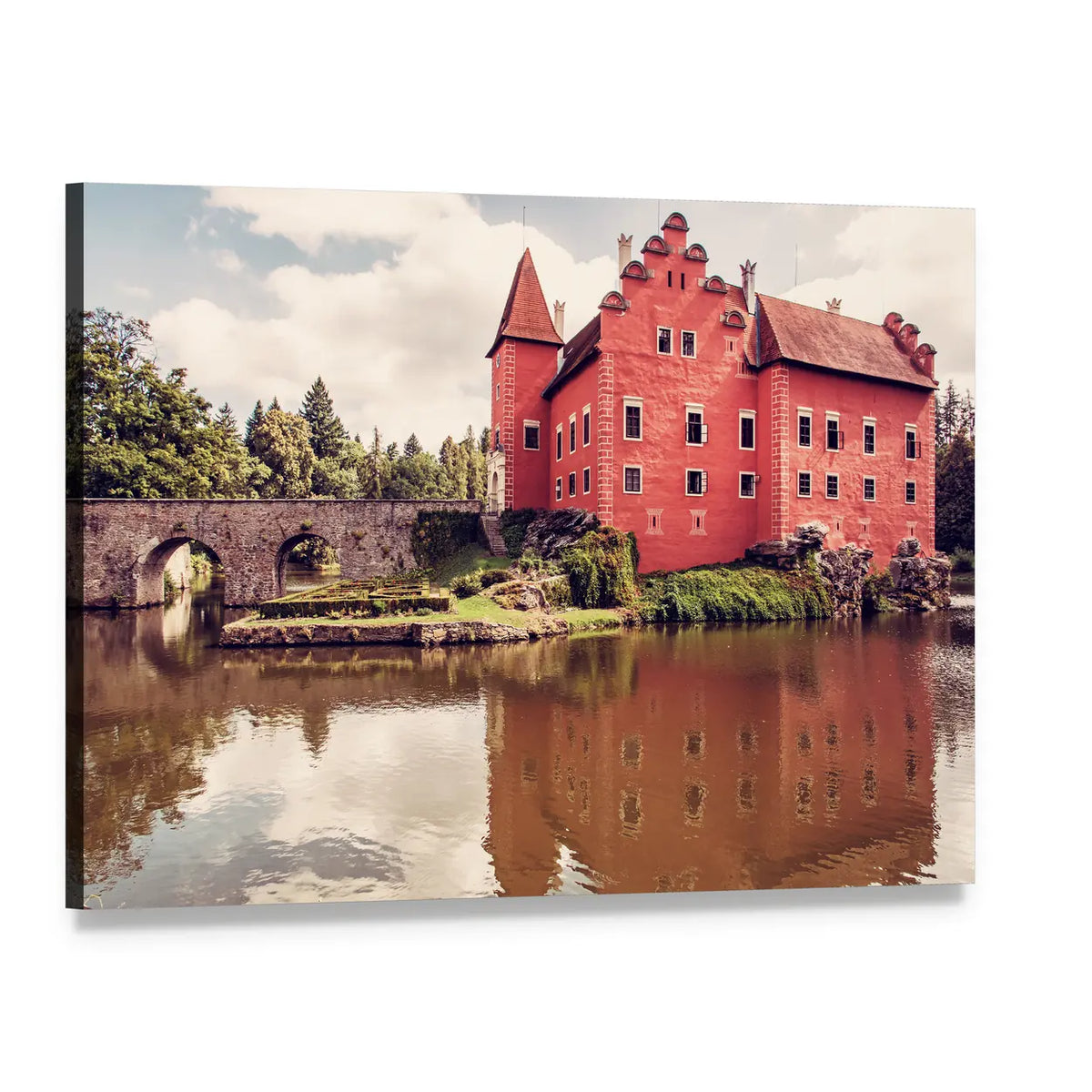 Cervena Lhota Castle Canvas Wall Art, single panel gallery wrapped canvas, angled product view