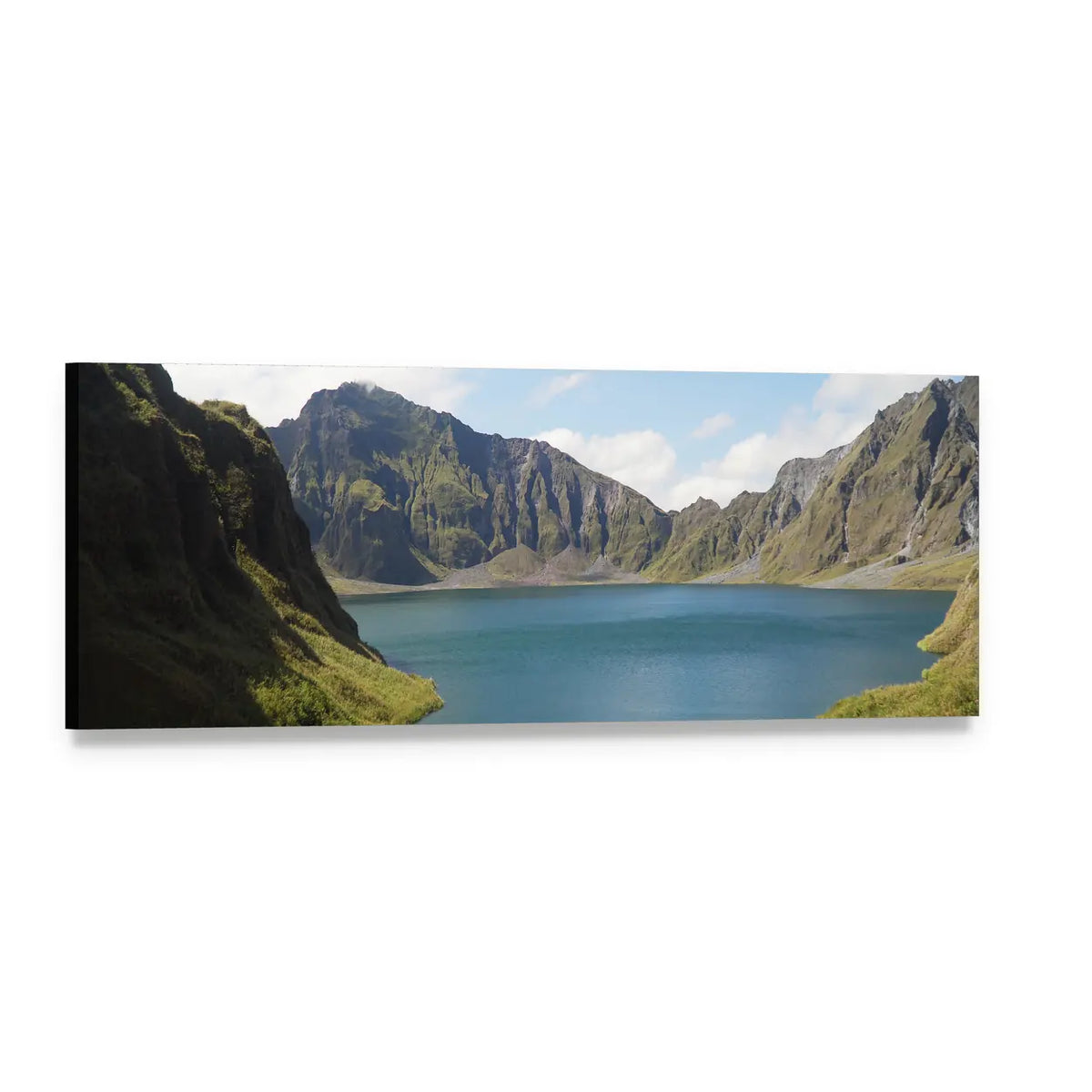 Crater Lake, Philippines Panoramic Canvas Wall Art, single panel gallery wrapped canvas, angled product view