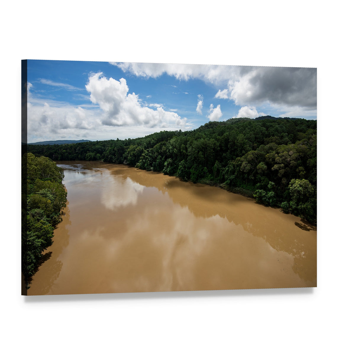Kuranda Tropical Rainforest River View Canvas Wall Art, single panel gallery wrapped canvas, angled product view