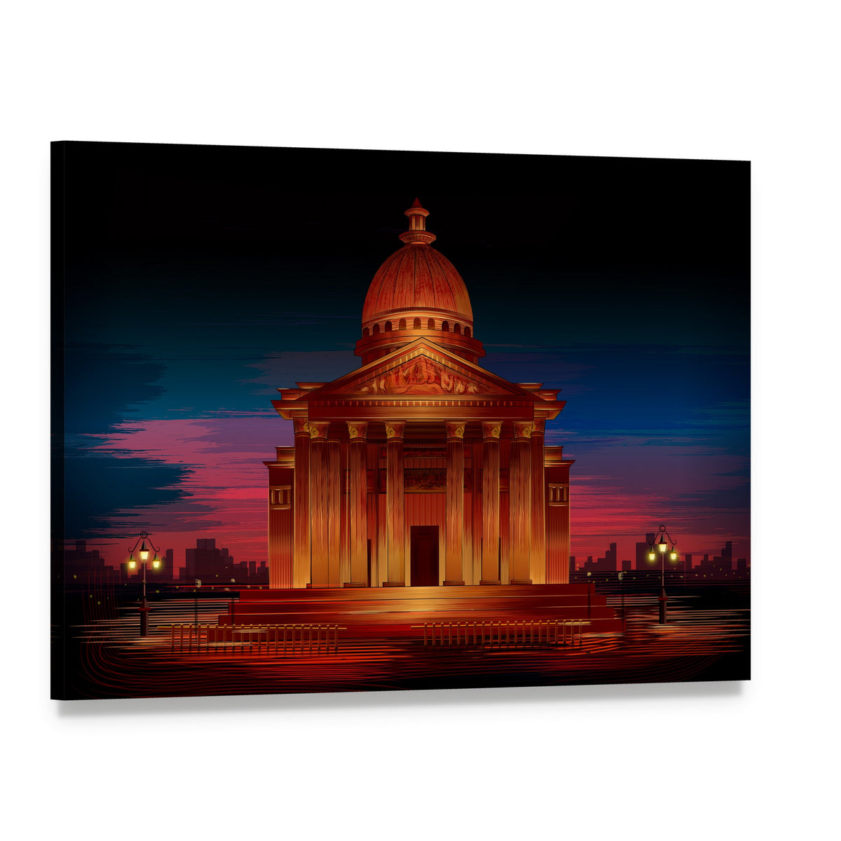 Monument of Athenian Acropolis Canvas Wall Art, single panel gallery wrapped canvas, angled product view