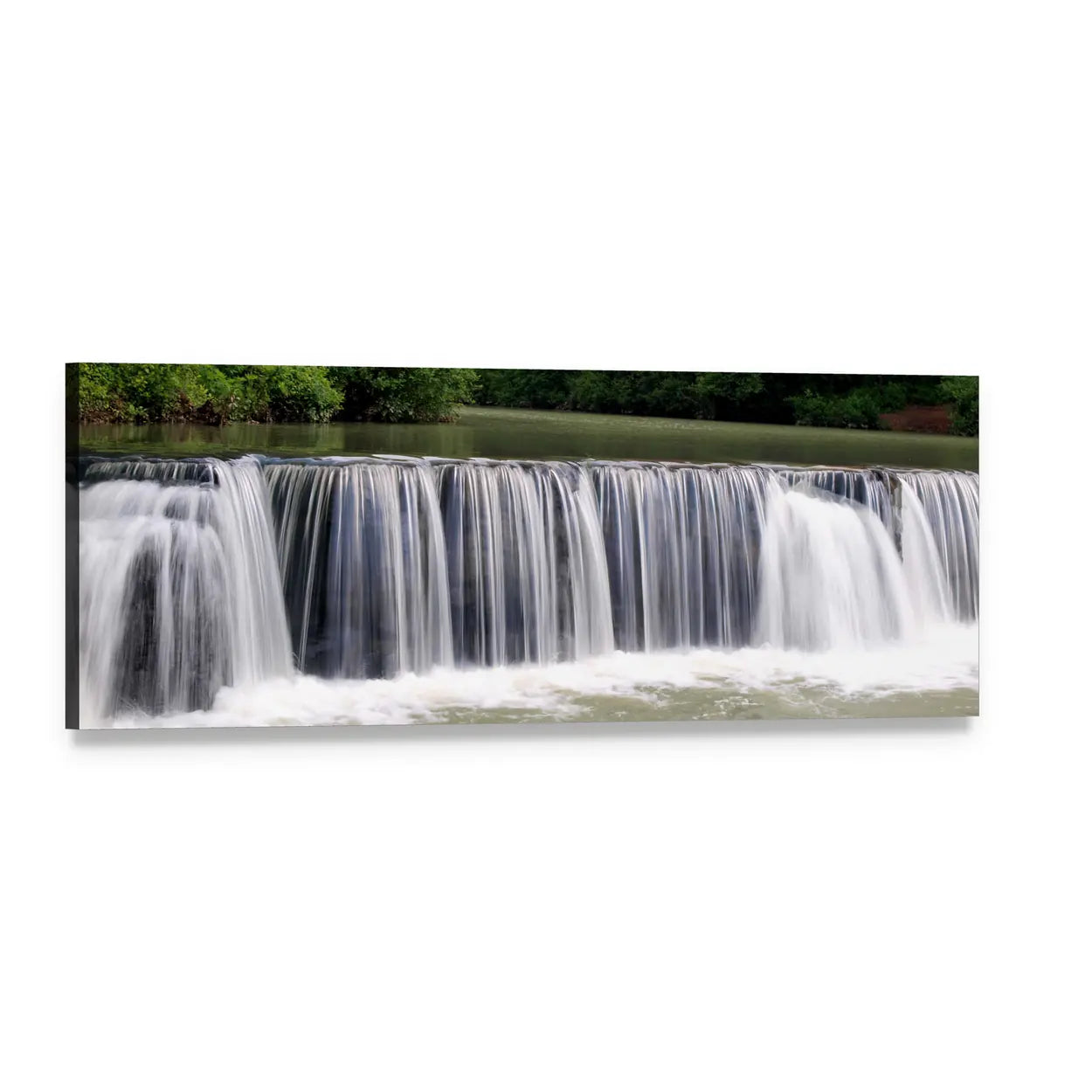 Natural Dam Falls, Arkansas Panoramic Canvas Wall Art, single panel gallery wrapped canvas, angled product view