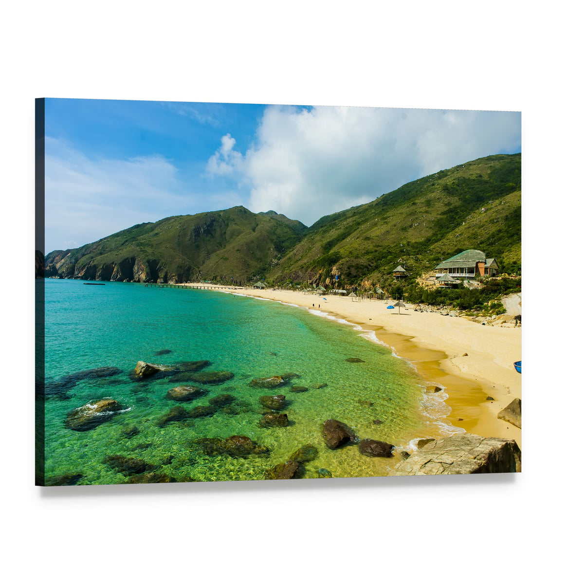 Ky Co Beach Vietnam Seascape Canvas Wall Art, single panel gallery wrapped canvas, angled product view