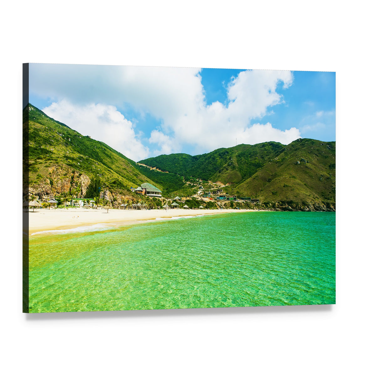 Ky Co Island Vietnam Beach Canvas Wall Art, single panel gallery wrapped canvas, angled product view