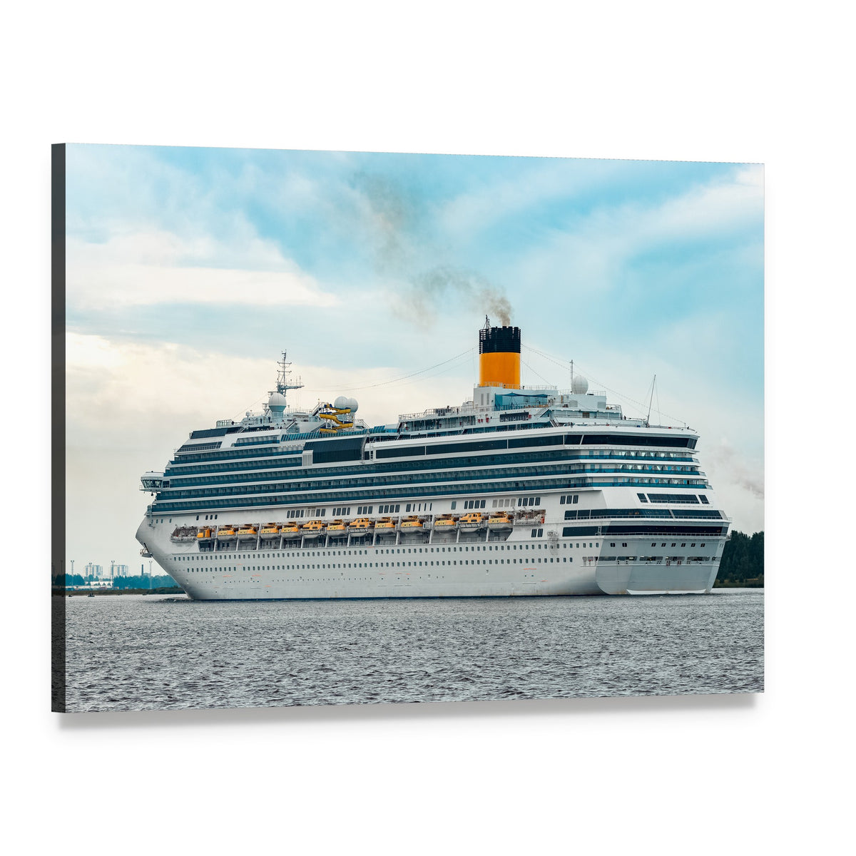 Royal Cruise Ship at Sea Canvas Wall Art, single panel gallery wrapped canvas, angled product view