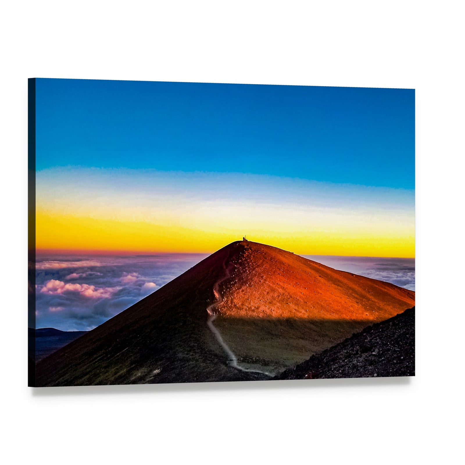 Mauna Kea Mountain at Sunset Canvas Wall Art, single panel gallery wrapped canvas, angled product view