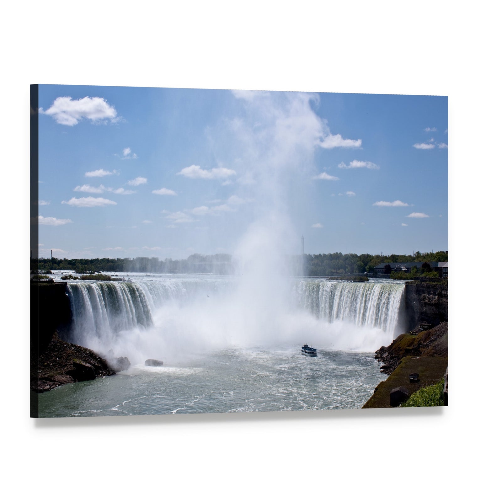 Horseshoe Falls Print Canvas Wall Art, single panel gallery wrapped canvas, angled product view