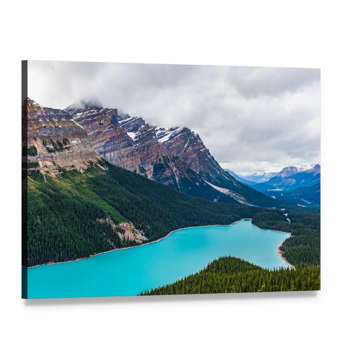 Peyto Lake in Banff National Park Canvas Wall Art, single panel gallery wrapped canvas, angled product view