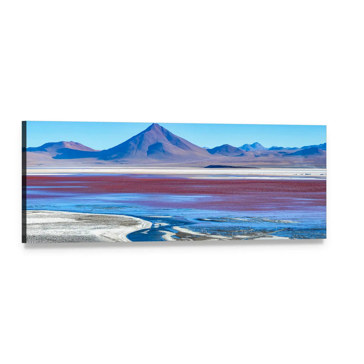 Laguna Colorada Red Lake, Bolivia Panoramic Canvas Wall Art, single panel gallery wrapped canvas, angled product view