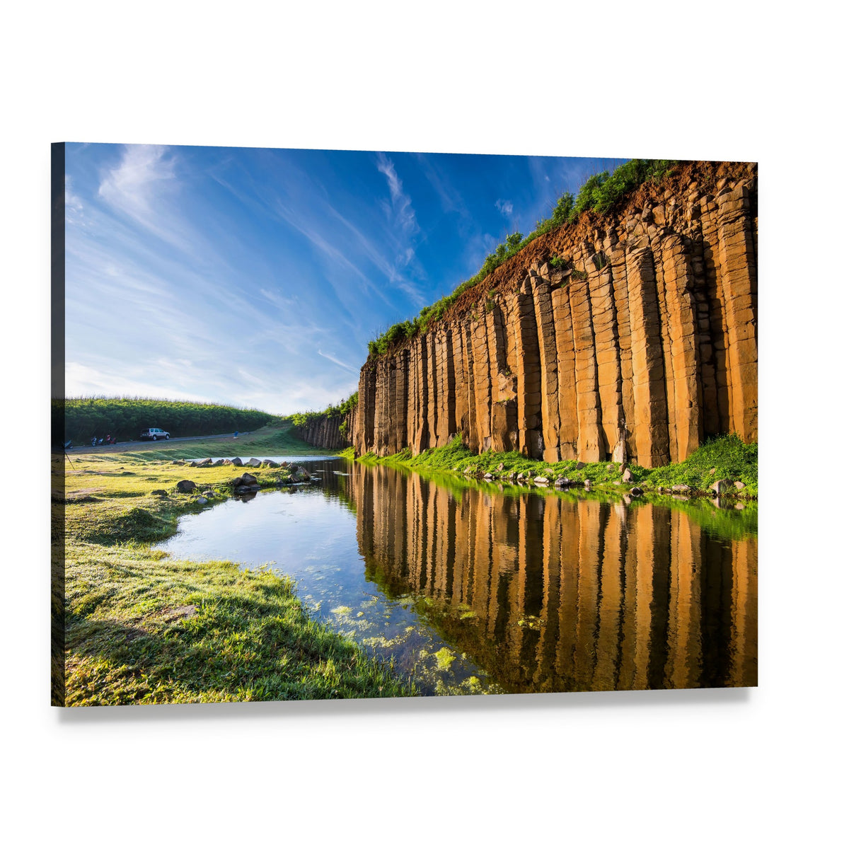 Basalt Columns in Taiwan Canvas Wall Art, single panel gallery wrapped canvas, angled product view