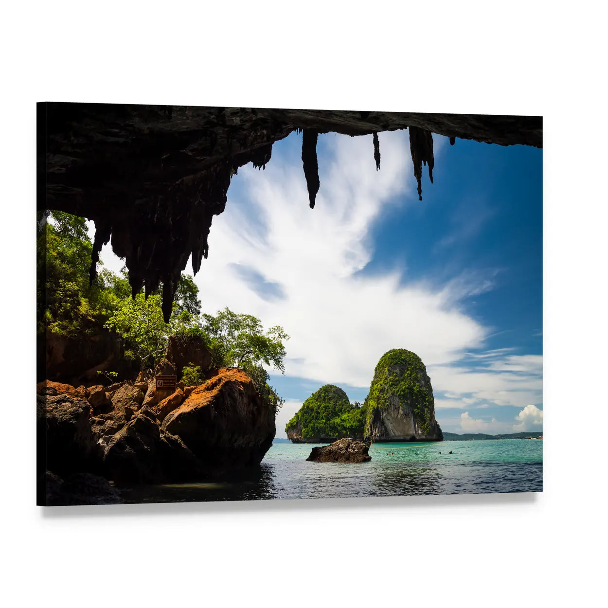 Phra Nang Cave Beach Canvas Wall Art, single panel gallery wrapped canvas, angled product view