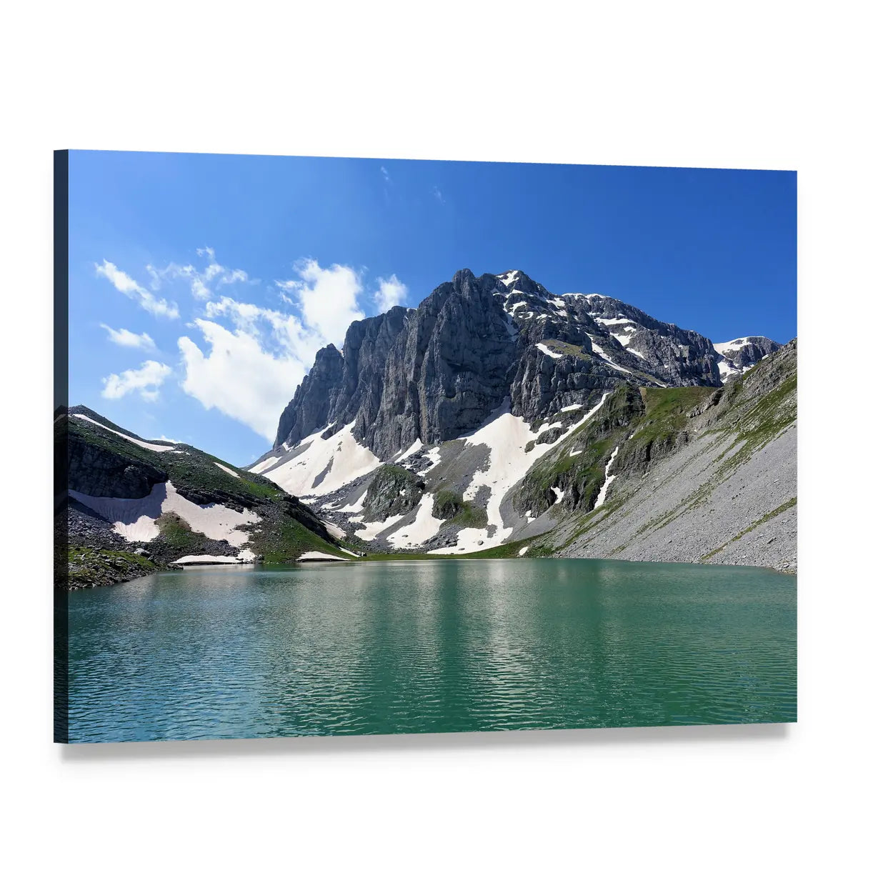 Lake Kseroloutsa Canvas Wall Art, single panel gallery wrapped canvas, angled product view