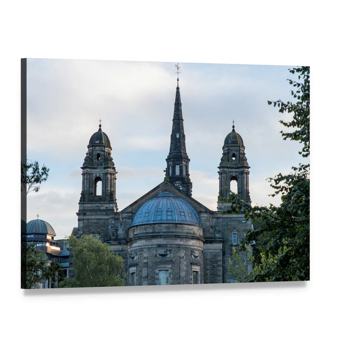 St Cuthbert Parish Church Canvas Wall Art, single panel gallery wrapped canvas, angled product view