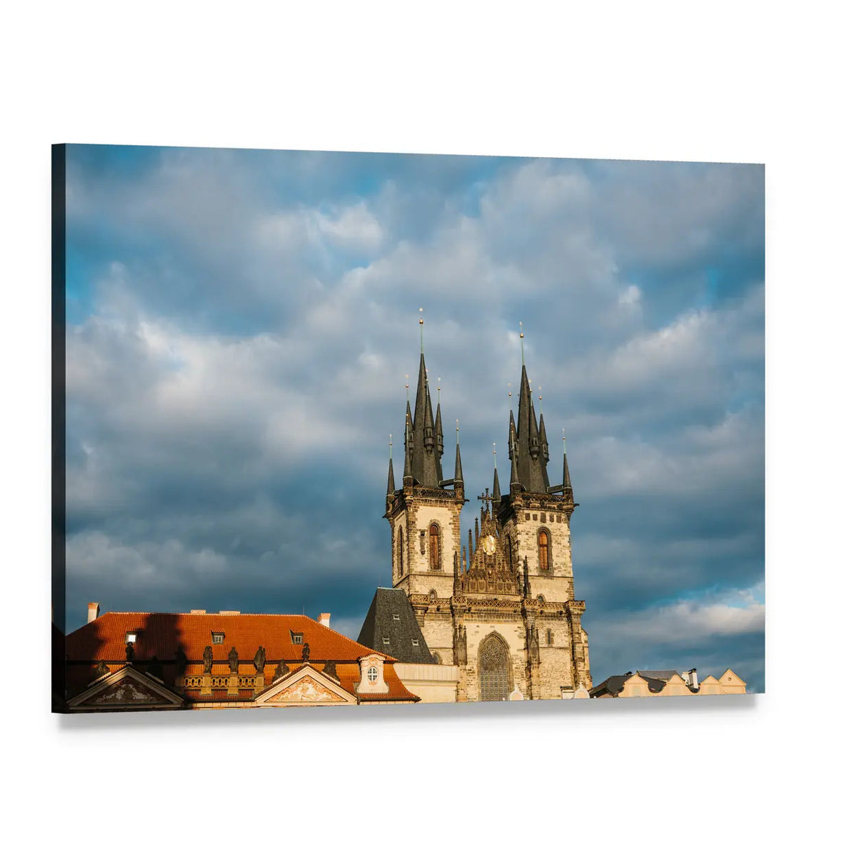 Church of the Virgin Mary in Czech Republic Canvas Wall Art, single panel gallery wrapped canvas, angled product view