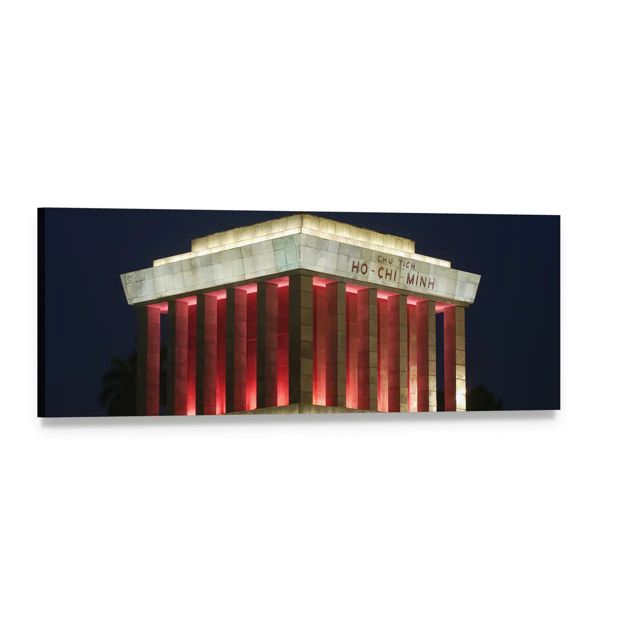 Ho Chi Minh Mausoleum at Night Panoramic Canvas Wall Art, single panel gallery wrapped canvas, angled product view