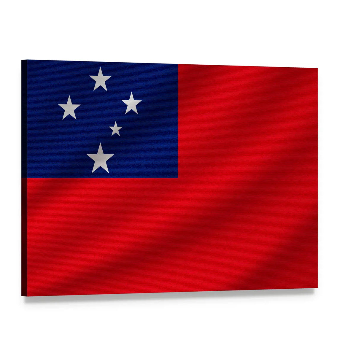 Flag of Samoa Canvas Wall Art, single panel gallery wrapped canvas, angled product view