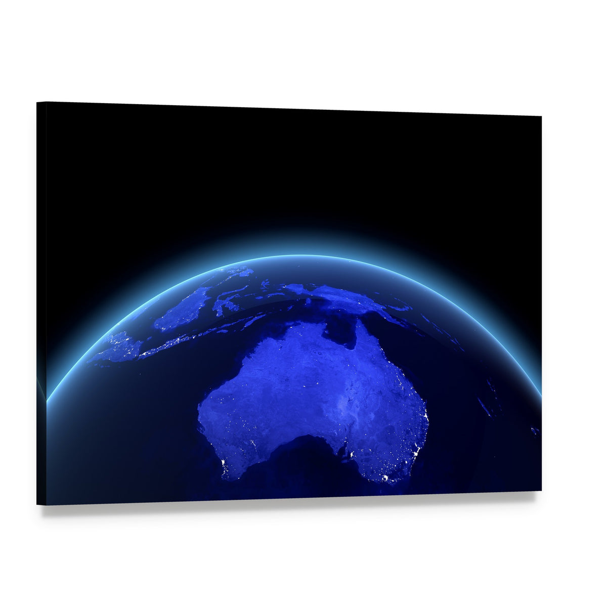 Australia and New Zealand from Space Canvas Wall Art, single panel gallery wrapped canvas, angled product view