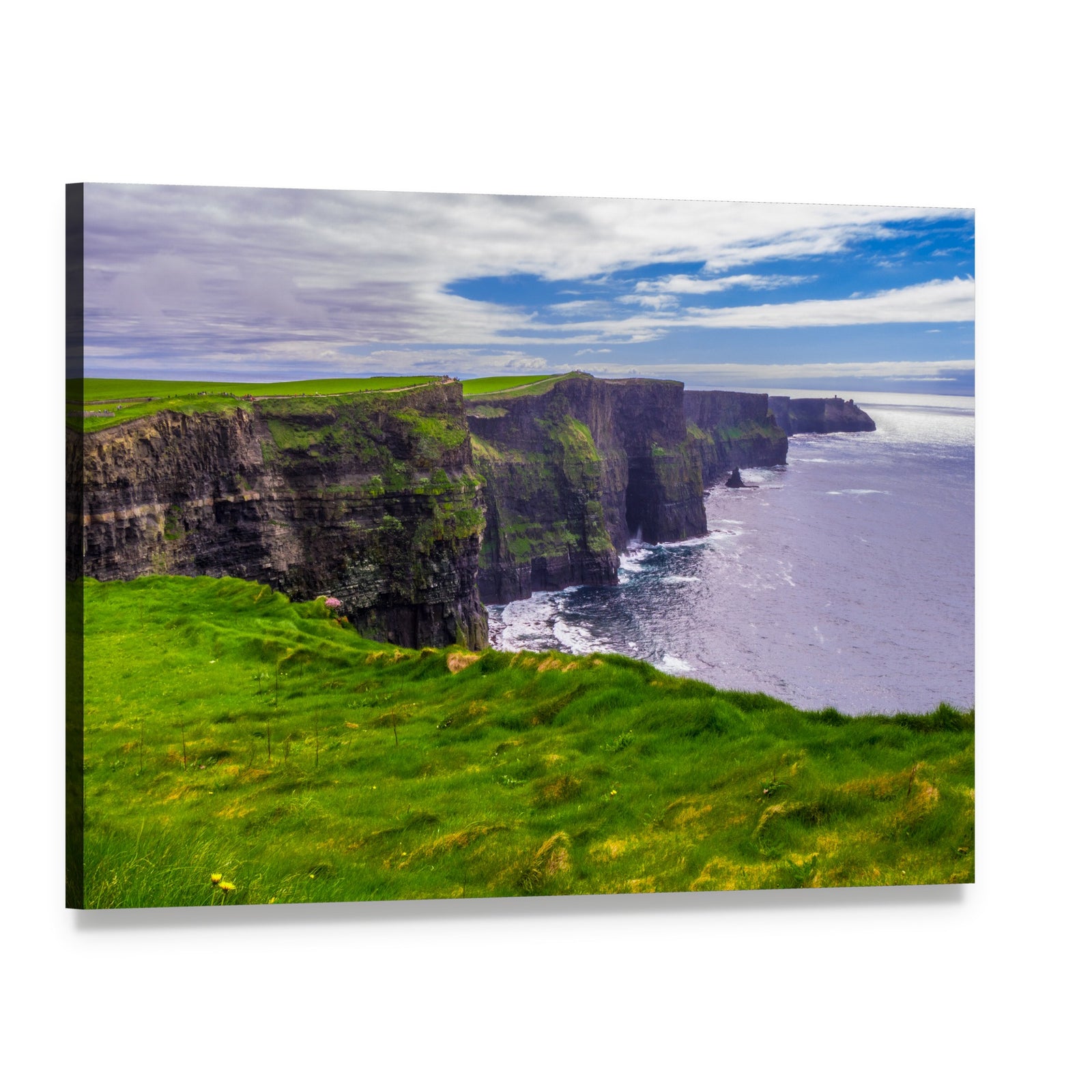 Cliffs of Moher, Ireland Canvas Wall Art, single panel gallery wrapped canvas, angled product view