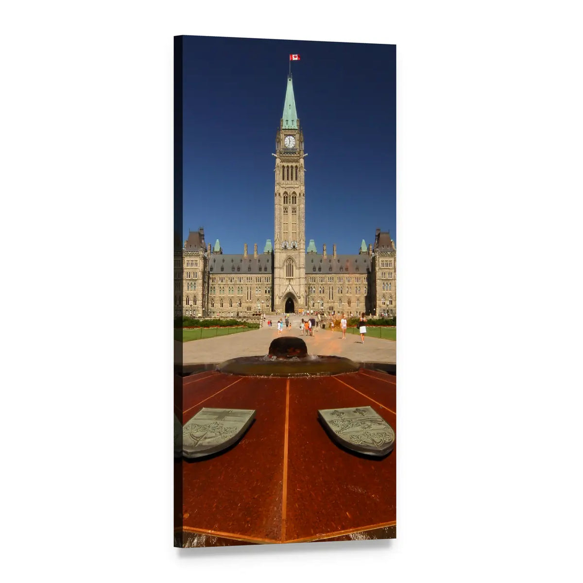 Peace Tower on Parliament Hill Vertical Canvas Wall Art, 1 panel 1 Vertical layout gallery wrapped canvas set, angled product view