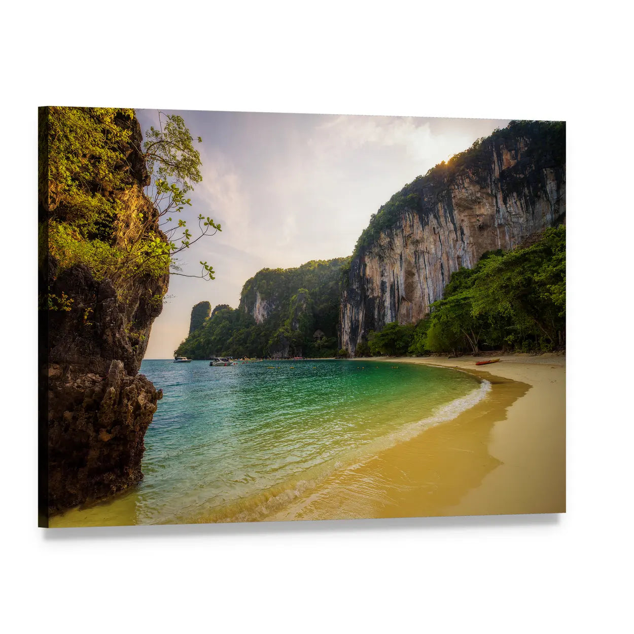 Koh Hong Island Beach Canvas Wall Art, single panel gallery wrapped canvas, angled product view