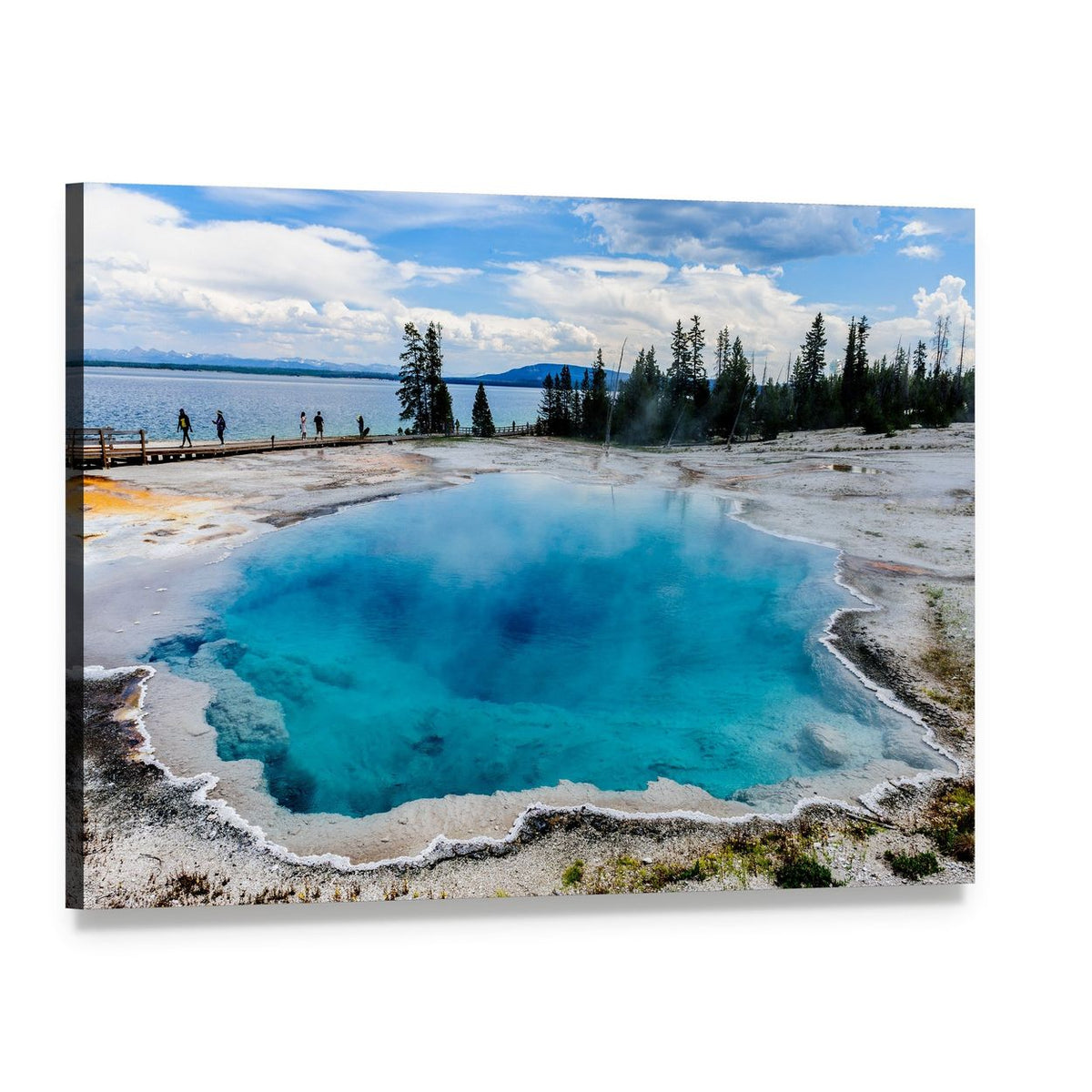 West Thumb Geyser Basin Landscape Canvas Wall Art, single panel gallery wrapped canvas, angled product view