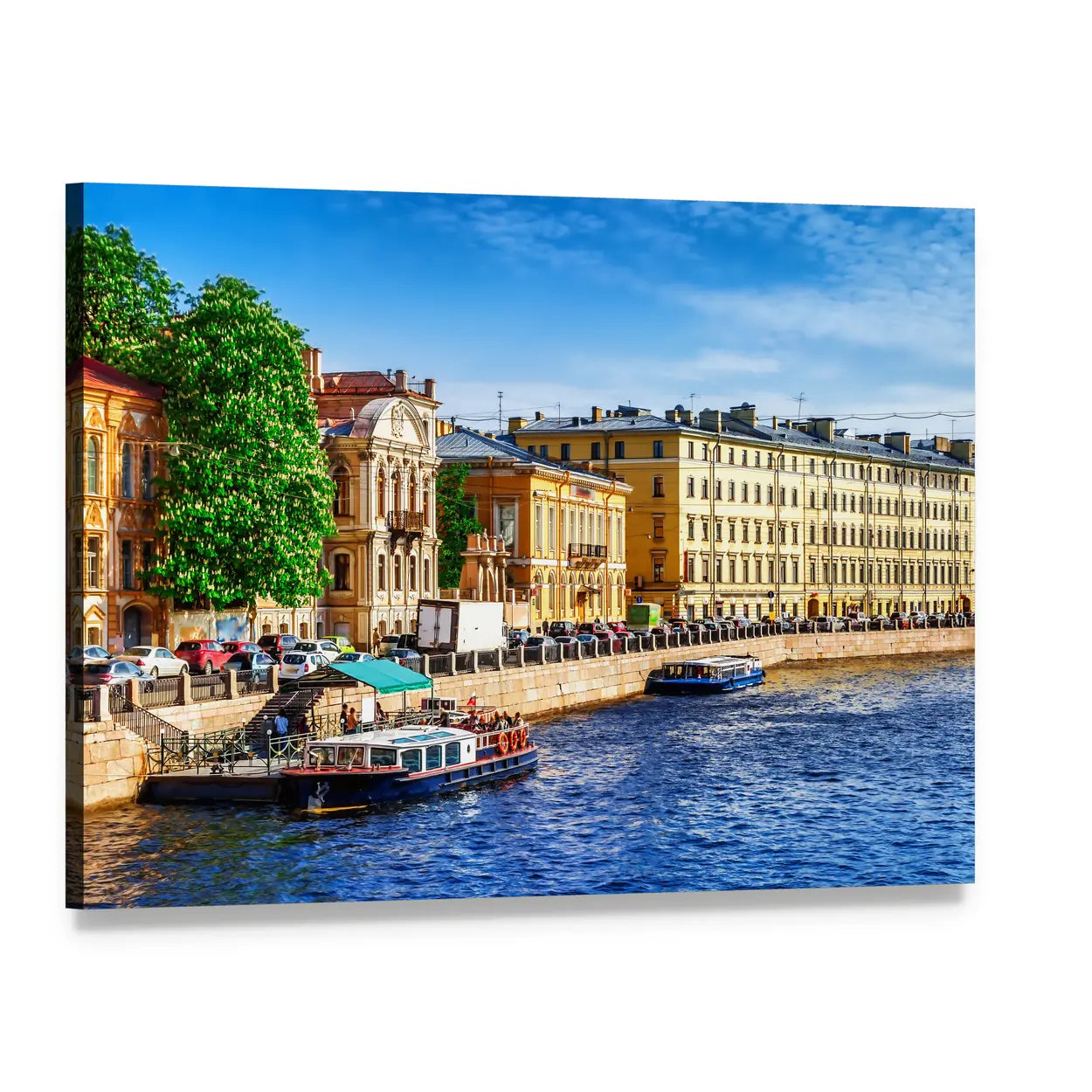 Fontanka Canal, Saint Petersburg Canvas Wall Art, single panel gallery wrapped canvas, angled product view