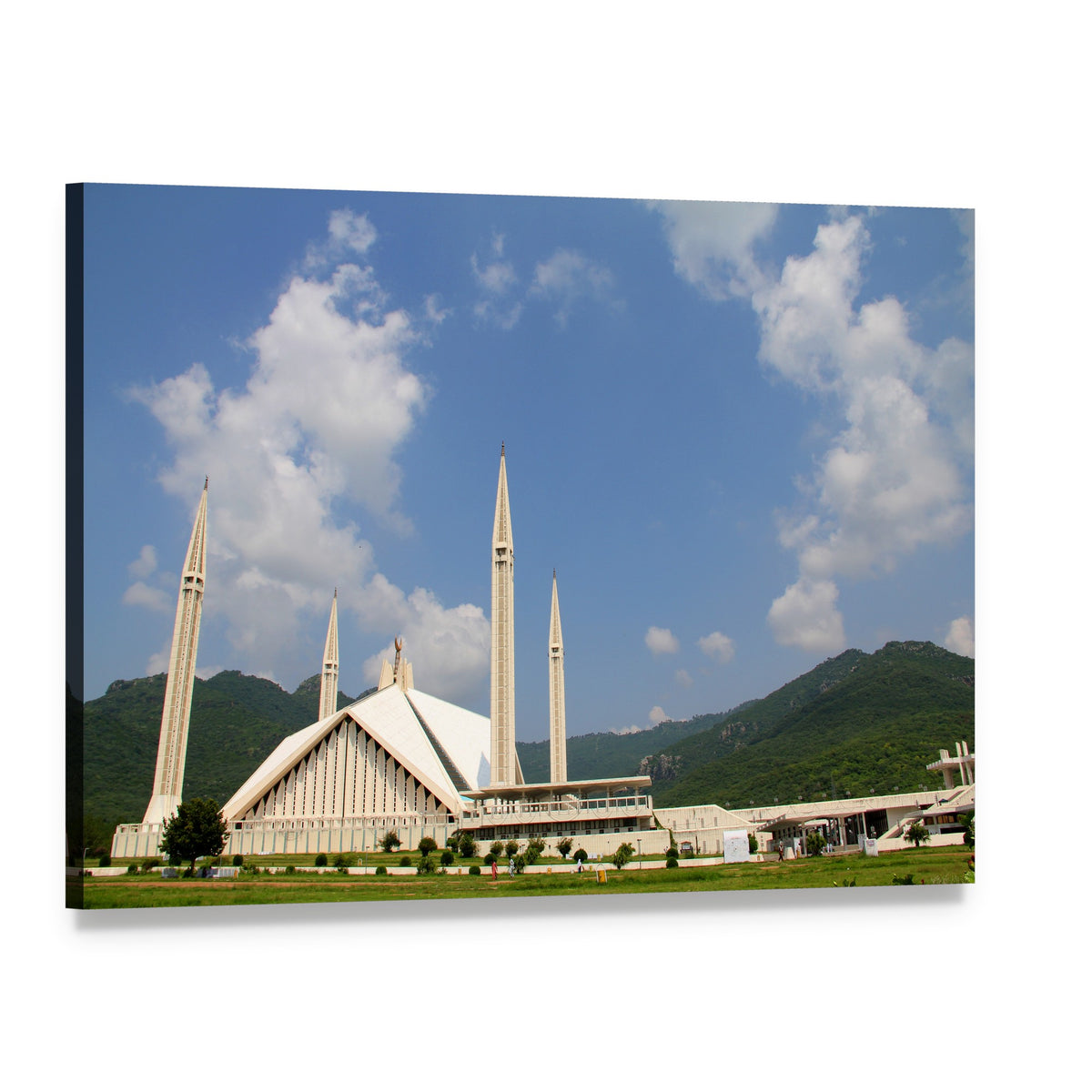 Faisal Mosque in Islamabad Canvas Wall Art, single panel gallery wrapped canvas, angled product view