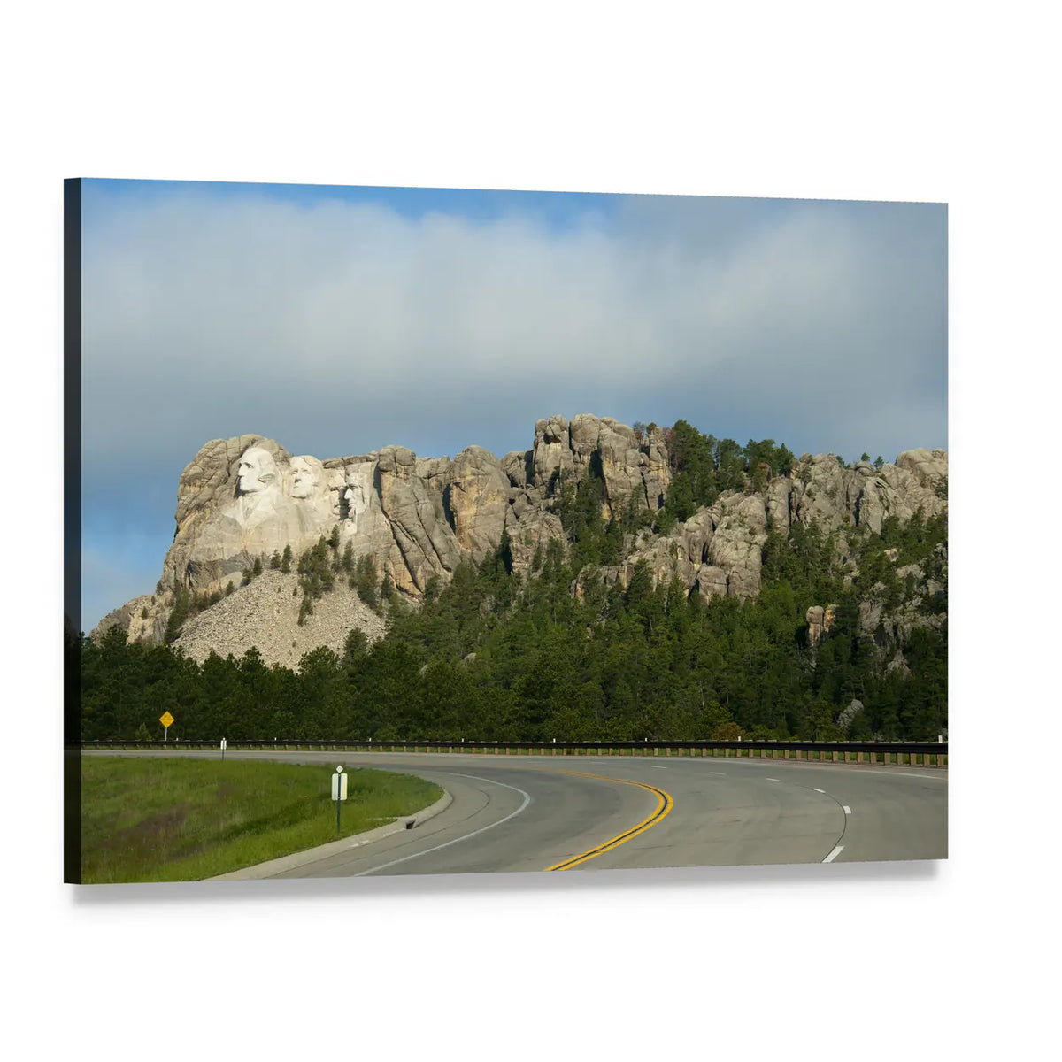 Mount Rushmore in Dakota Canvas Wall Art, single panel gallery wrapped canvas, angled product view