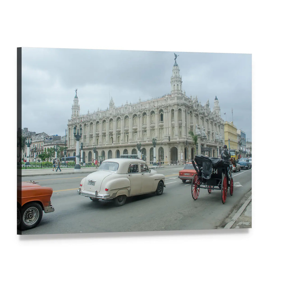 Great Theater of Havana Canvas Wall Art, single panel gallery wrapped canvas, angled product view