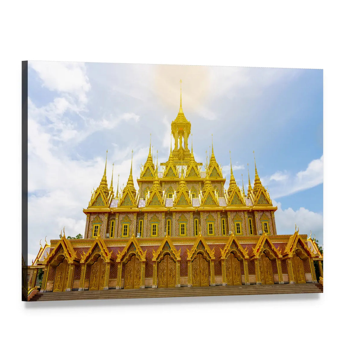 Wat Tha Sung Temple Canvas Wall Art, single panel gallery wrapped canvas, angled product view