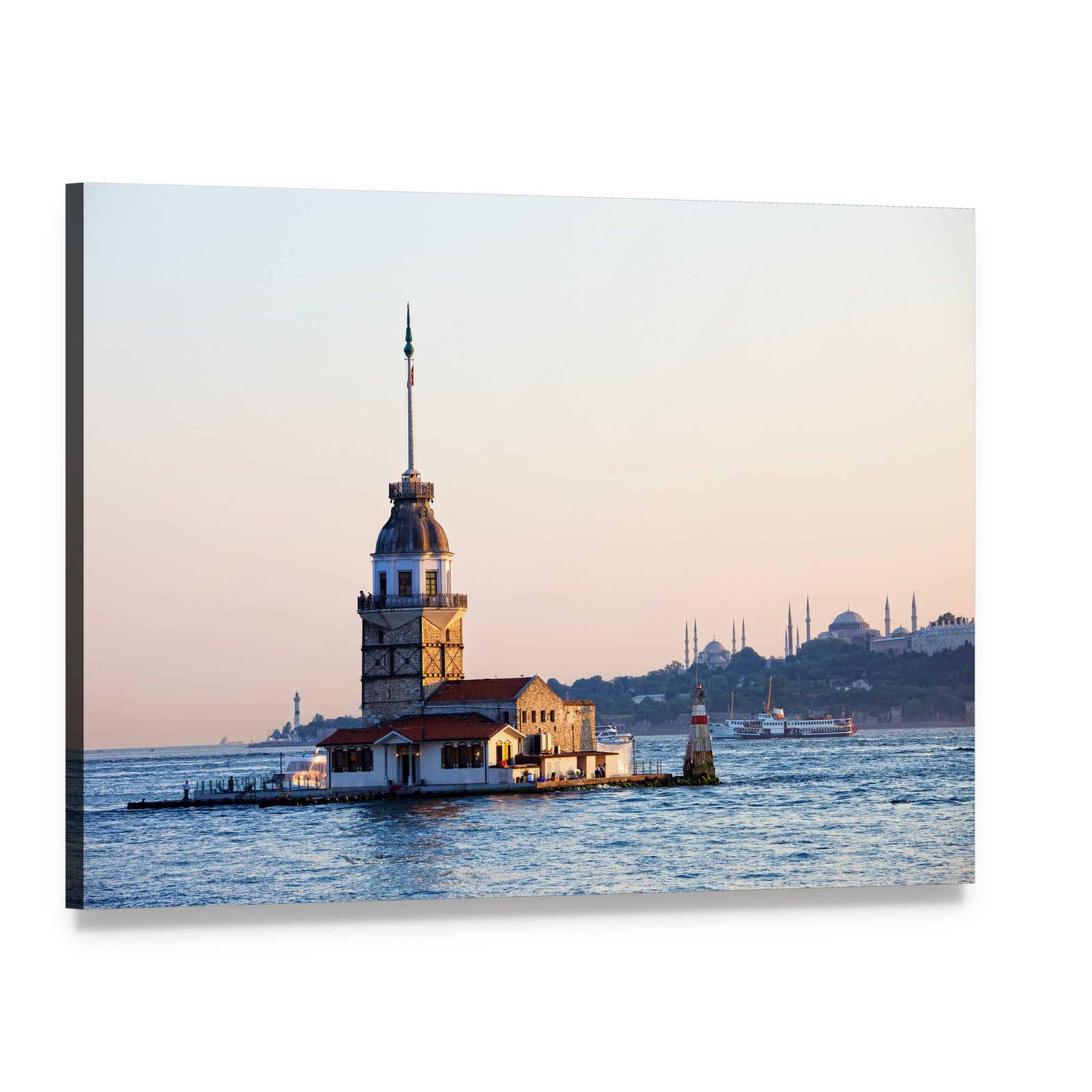 Maiden's Tower, Istanbul Canvas Wall Art, single panel gallery wrapped canvas, angled product view