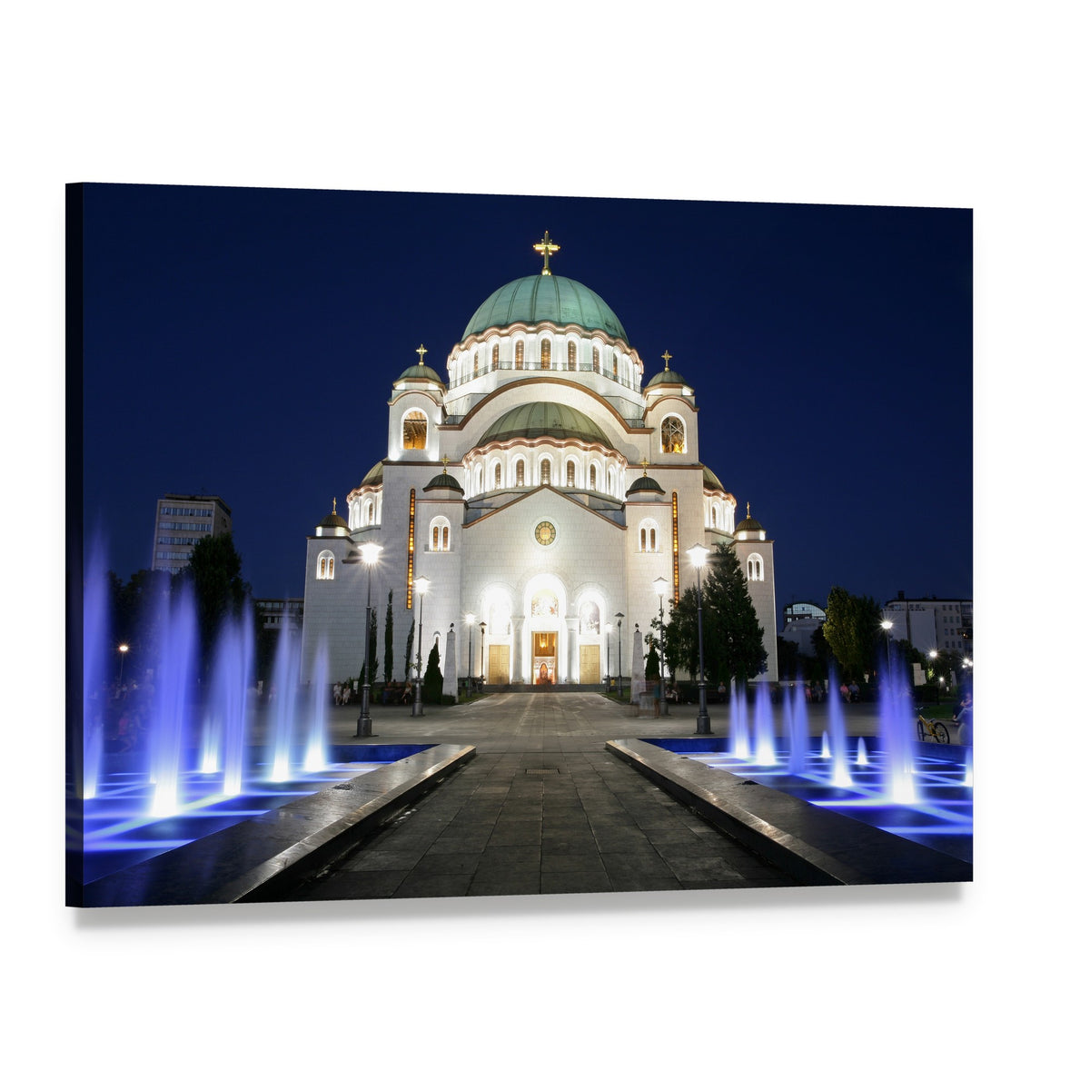 Saint Sava at Evening Canvas Wall Art, single panel gallery wrapped canvas, angled product view