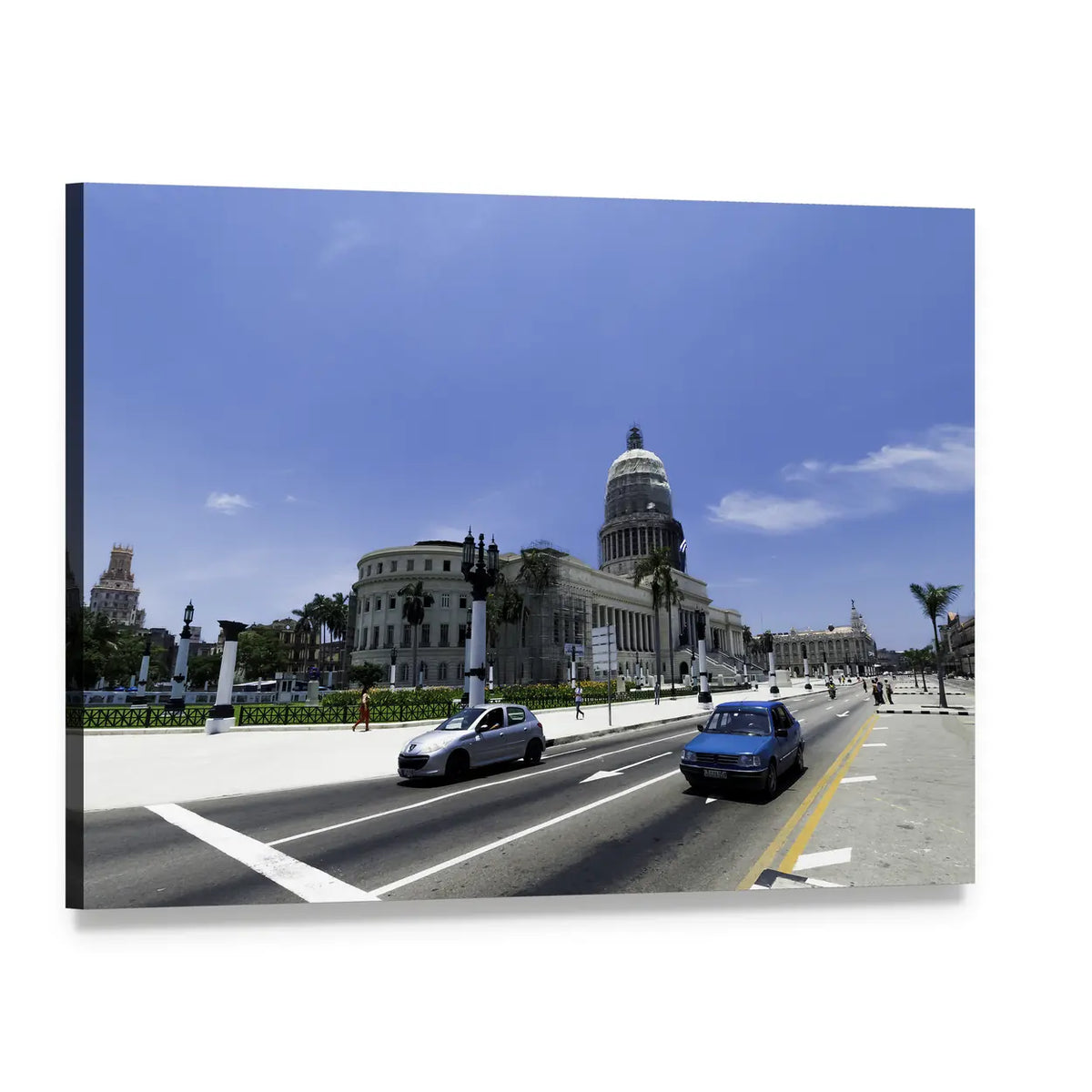 El Capitolio in Havana Canvas Wall Art, single panel gallery wrapped canvas, angled product view