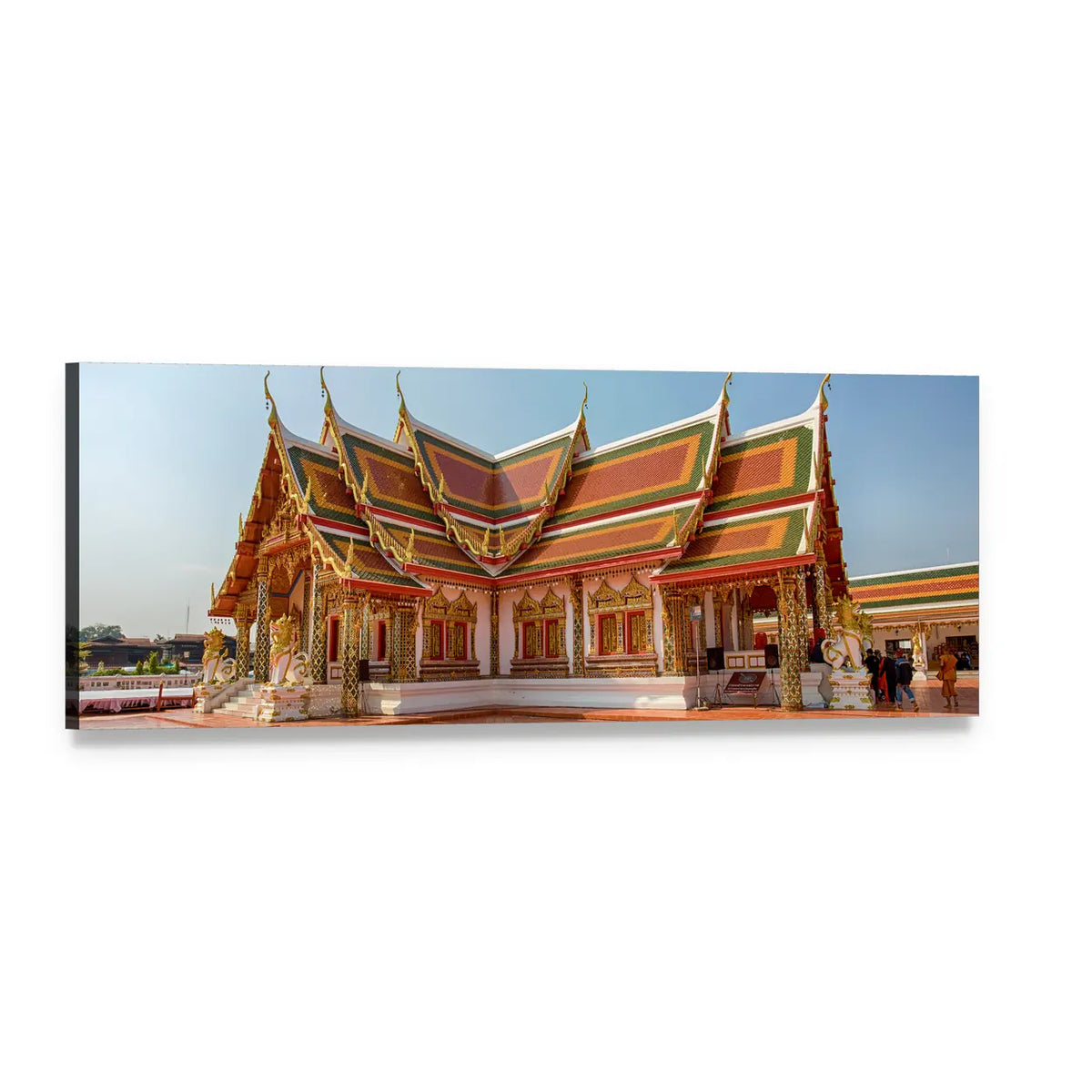 Phra That Choeng Chum Temple in Thailand Panoramic Canvas Wall Art, single panel gallery wrapped canvas, angled product view