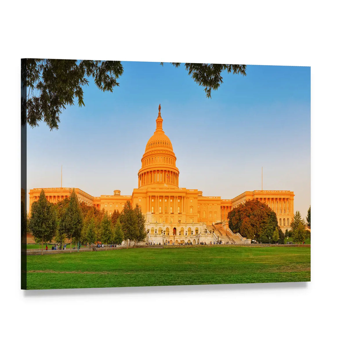 United States Capitol Building Canvas Wall Art, single panel gallery wrapped canvas, angled product view