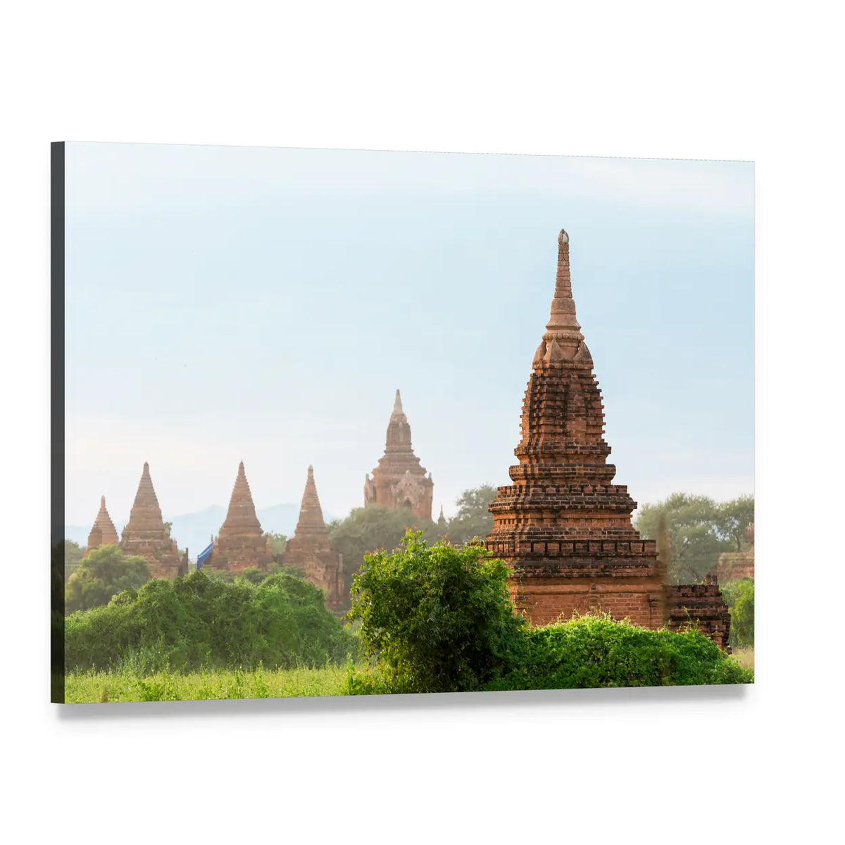 Ancient Pagodas in Bagan Canvas Wall Art, single panel gallery wrapped canvas, angled product view
