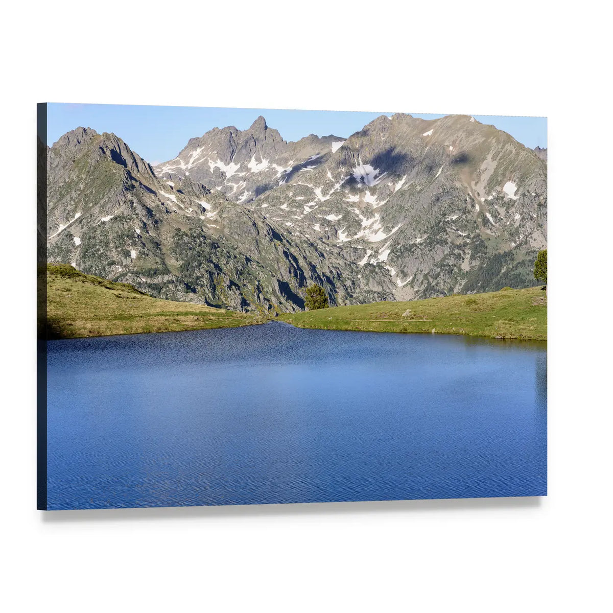 Lake of Querol Canvas Wall Art, single panel gallery wrapped canvas, angled product view