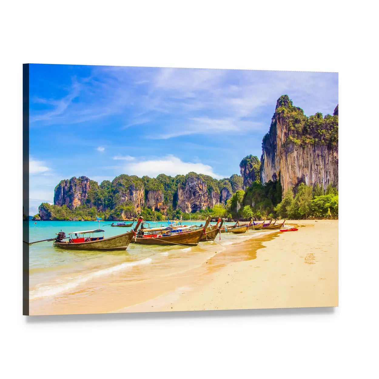 Paradise Railay Beach, Krabi Canvas Wall Art, single panel gallery wrapped canvas, angled product view